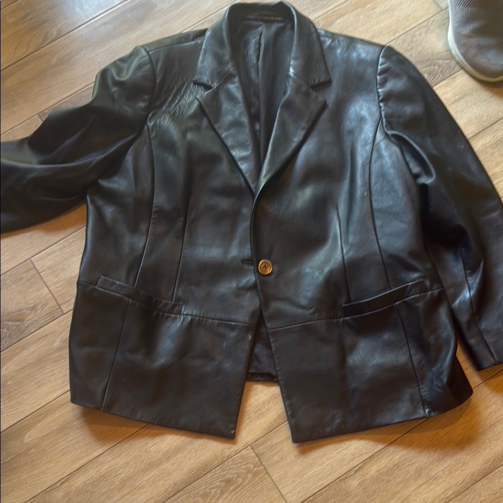 Black Leather Blazer